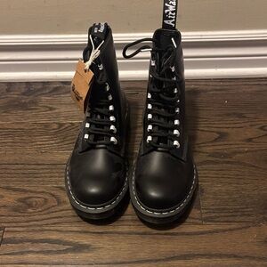 Unisex Dr. Martens Black Leather Combat Boots